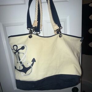 Thirty-one Nautical Cream and Navy Tote Bag